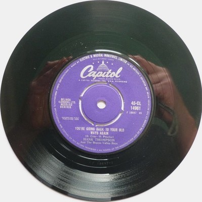 Hank Thompson You're Going Back To Your Old Ways Again 7'' Capitol CL14961 EX ...