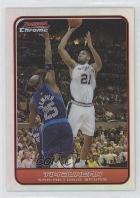 2006 Bowman Draft Picks & Stars Chrome Refractor 101/249 Tim Duncan #20 HOF 5ir