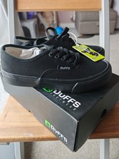 duFFS New Boys Black Junior Casual School Trainers Shoes UK Size 2