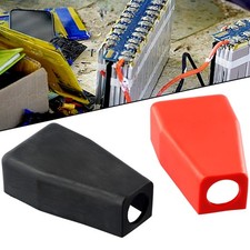 1 PAR Juego de bota terminal de batería cubierta de poste superior goma negro rojo coches camión motor