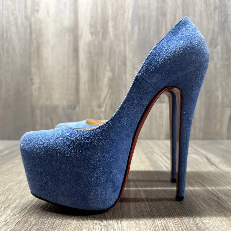 Zapatos de salón Christian Louboutin Dafodile 160 Veau terciopelo pavo real talla 36 Foto 4 de 4