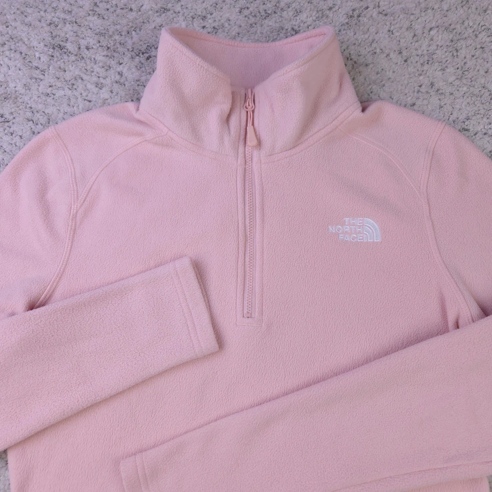 Vestido Suéter Mujer The North Face Mediano Polar Rosa Melocotón Cuarto Cremallera Logo Foto 3 de 4