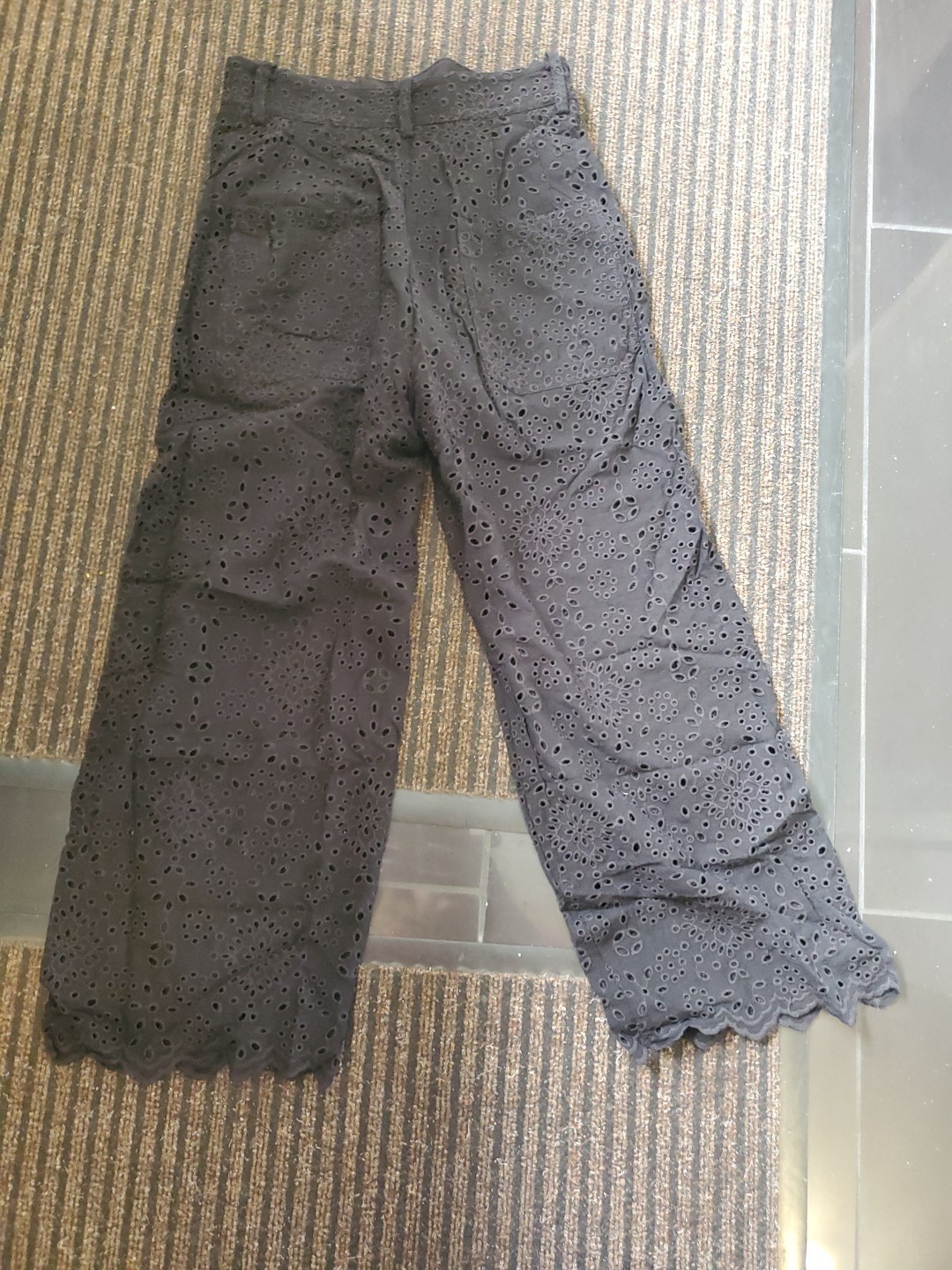 ZARA BLACK EMBROIDERED CUTWORK TROUSERS SIZE Xs Size 6 sold Out image 7
