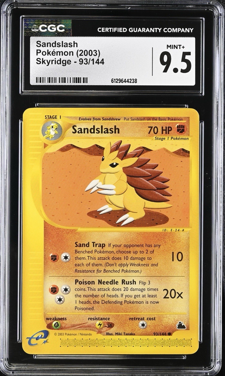 CGC 9.5 MINT + Sandslash 93/144 Skyridge Vintage WOTC 2003 Pokemon
