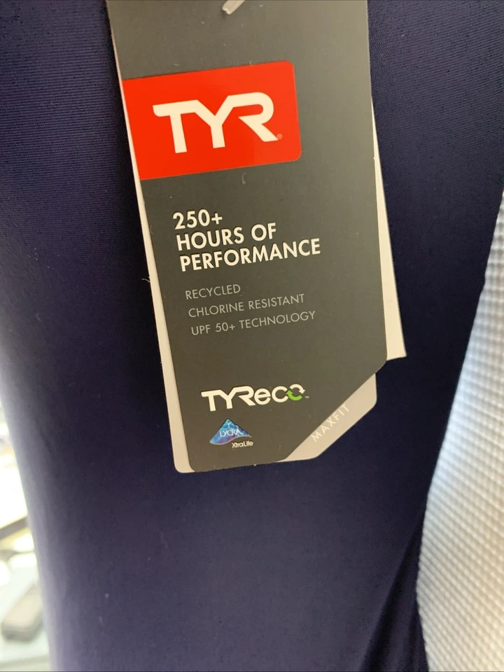 Traje de baño de una pieza TYR MSO1A deportivo con correas anchas liso espalda X azul marino talla 32 Foto 3 de 4