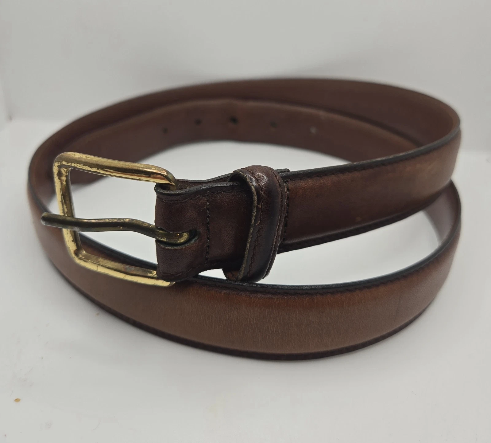 Ceinture femme vintage Christian Dior cuir marron ton or boucle taille : 36 80
