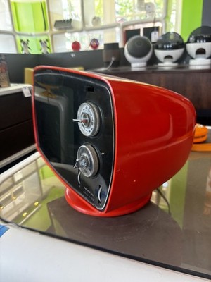 Rare RESTORED Orange Ford-Philco TV 1972 Trendsetter Space Age Television!