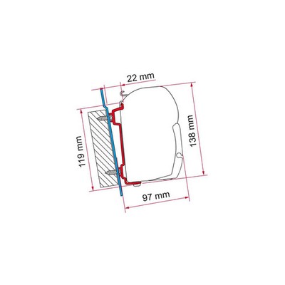 Fiamma F45 Adapter für Transit/Sprinter/Crafter High Roof ab Bj. 06