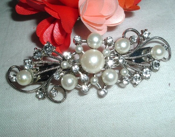 Silver-Tone Floral Concho Hair Barrette - Women\'s Accessory Floral Concho Hair Claw - Silver - Etsy main image 4