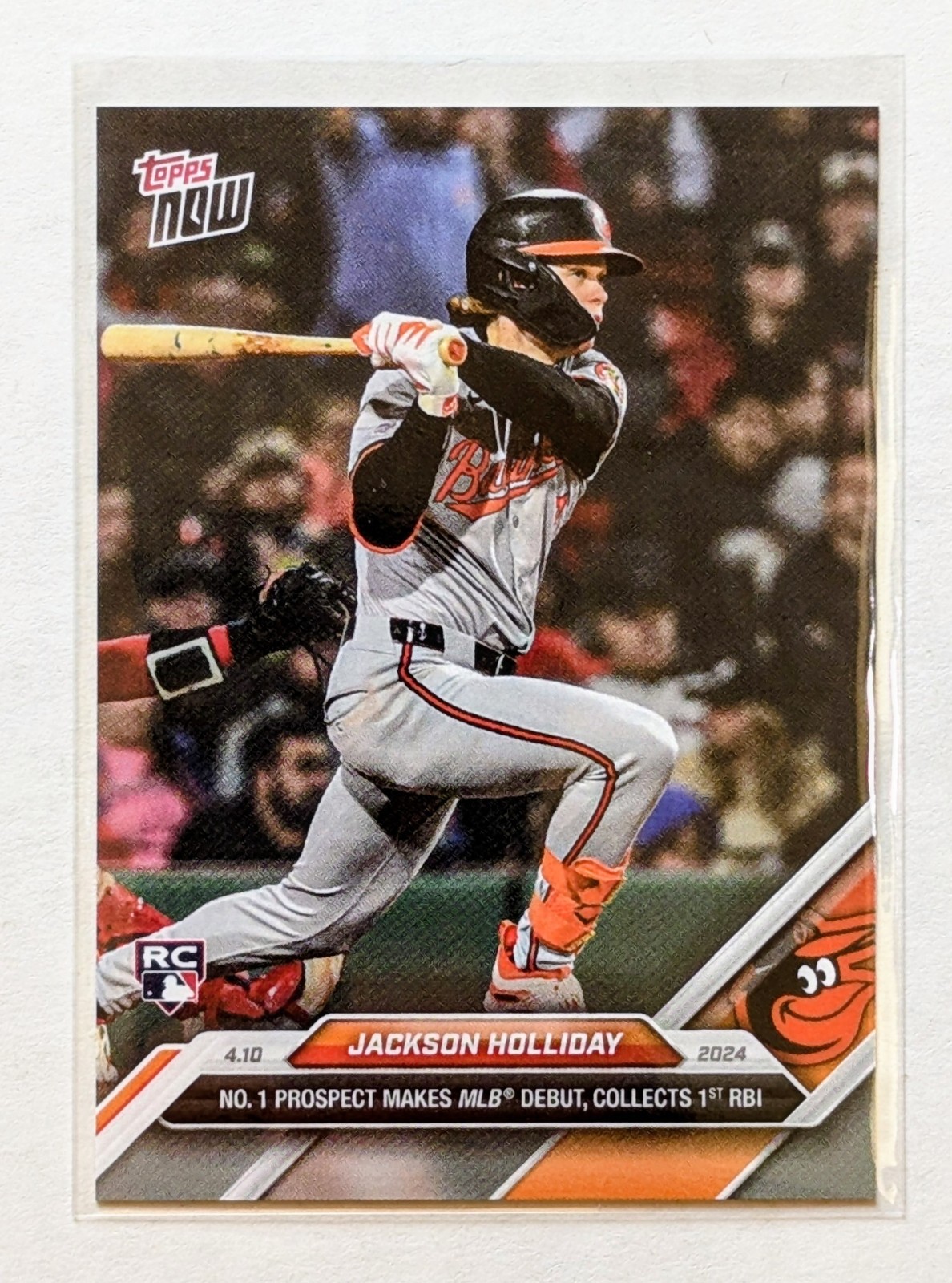 2024 Topps Now Jackson Holliday MLB Debut & 1st RBI RC #61 Baltimore Orioles