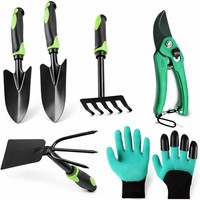 Gartenwerkzeug Set 6-Teilig Mit Schaufel, Handrechen, Hacke, Schere, Handschuhe