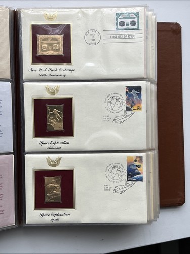 72 Golden Replicas US Stamps 22kt Gold 1991-1993 Album Set PCS - Picture 7 of 12