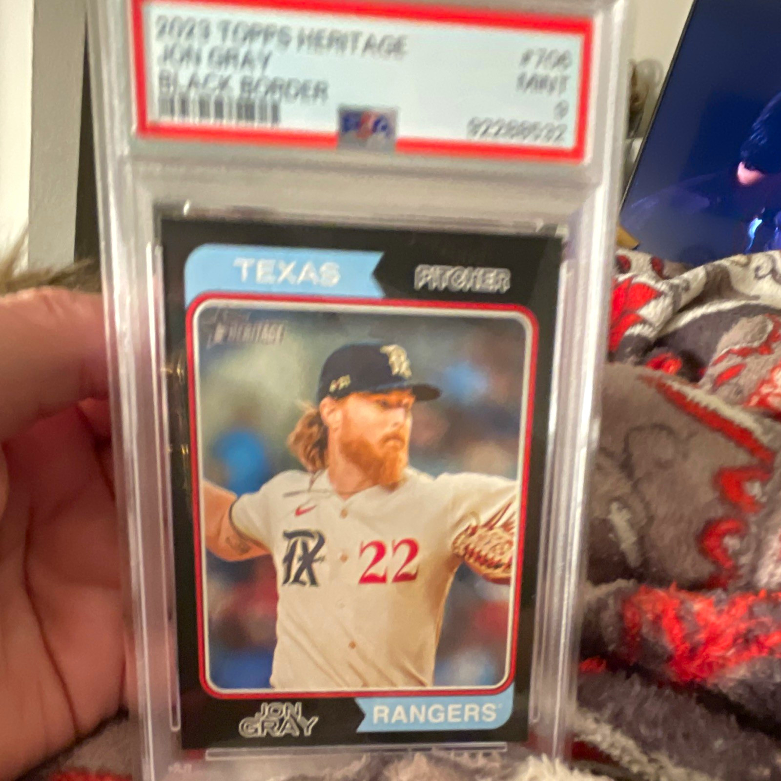 Topps 2023 Heritage Baseball Jon Gray #706 Texas Rangers PSA 9 Mint