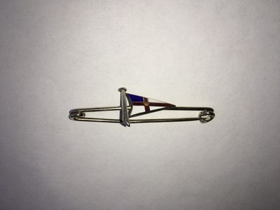 C1930s-40s ERA REAL CLUB NAUTICO SAIL/YACHT CLUB SILVER&EMAILLE BAR PIN BROSCHE