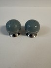 MCM Flintridge  China "Contessa" Platinum Dark Teal Salt And Pepper Shaker Set — photo 1