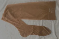 VTG 60s SEAMLESS..ALBERTS THIGH HIGH HONEYTAN OUTSIZE STOCKINGS..11-12..37"