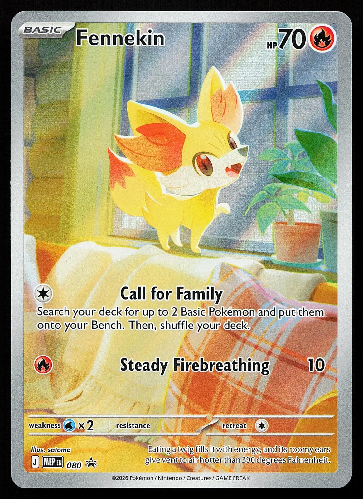 Fennekin 080 Holo Mega Evolution Promo Pokemon Card