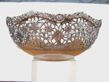 Vintage Antique Hand Chased Pierced Persian 84 Silver Bowl maker's mark