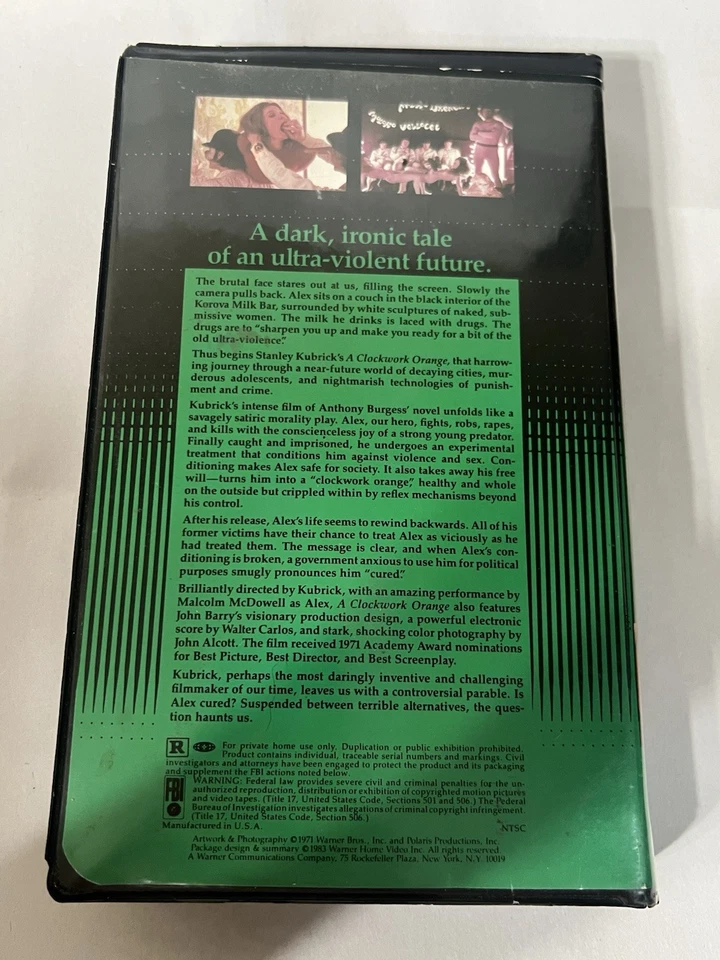 A Clockwork Orange; VIDEO TAPE VHS  Stanley Kubrick director. - Image 3 of 4