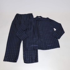Loro Piana Navy Blue Silk Polka Dot Lian Pyjamas Shirt  Britton Trousers Set
