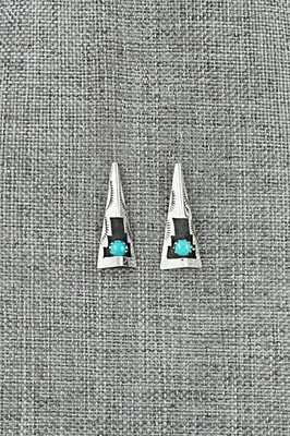 Turquoise & Sterling Silver Earrings - Phil Perry