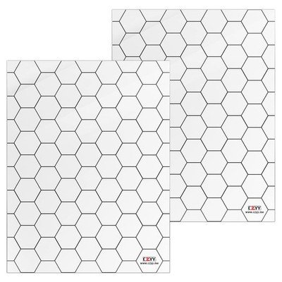 CZYY Acrylic Game Mat 1'' Hex Grid Overlay Set 7 inches x 9 inches, 