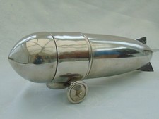 Mixer shaker cocktail Zeppelin placcato argento art deco vintage dirigibile barware