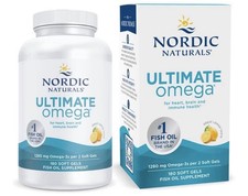 Nordic Naturals Ultimate Omega 3 Fish Oil Supplement Softgels 180 Count Lemon