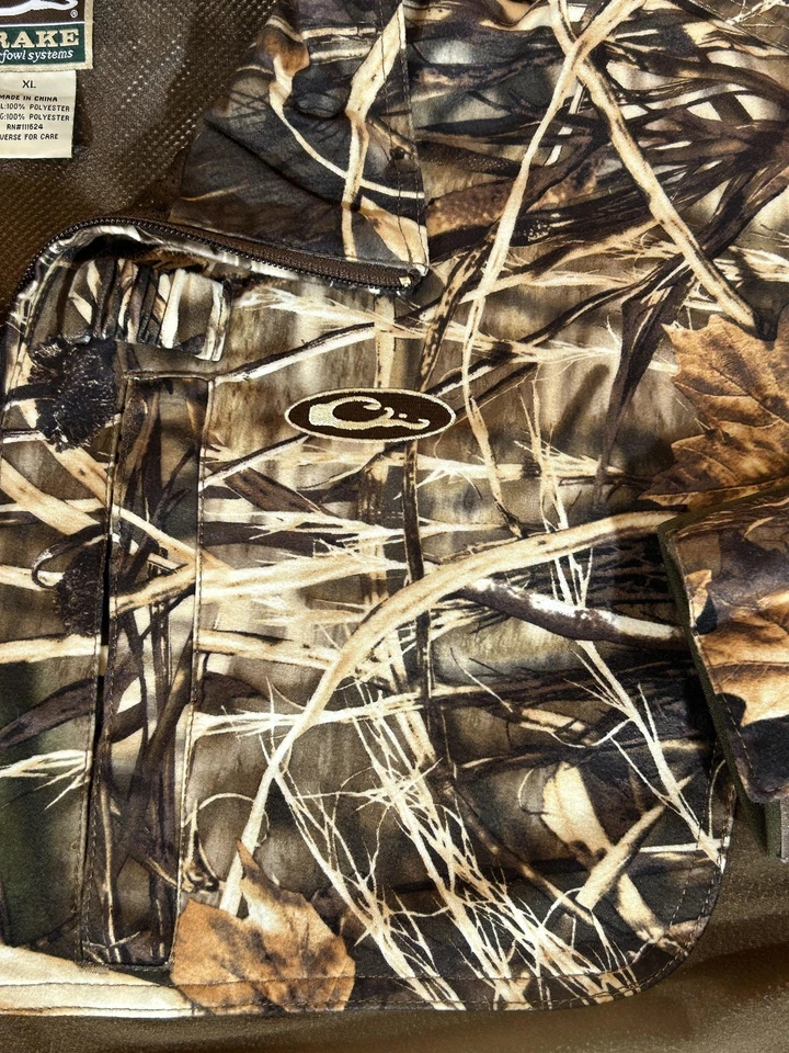 Drake 套衫男式 XL 棕色迷彩 Eqwader 1/4 拉链羊毛狩猎夹克户外 — 第 2/4 张图片