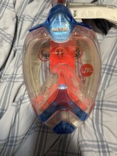 Seac Unica MD Kid's Full Face Snorkel Mask Blue Orange Size L/XL , NEW