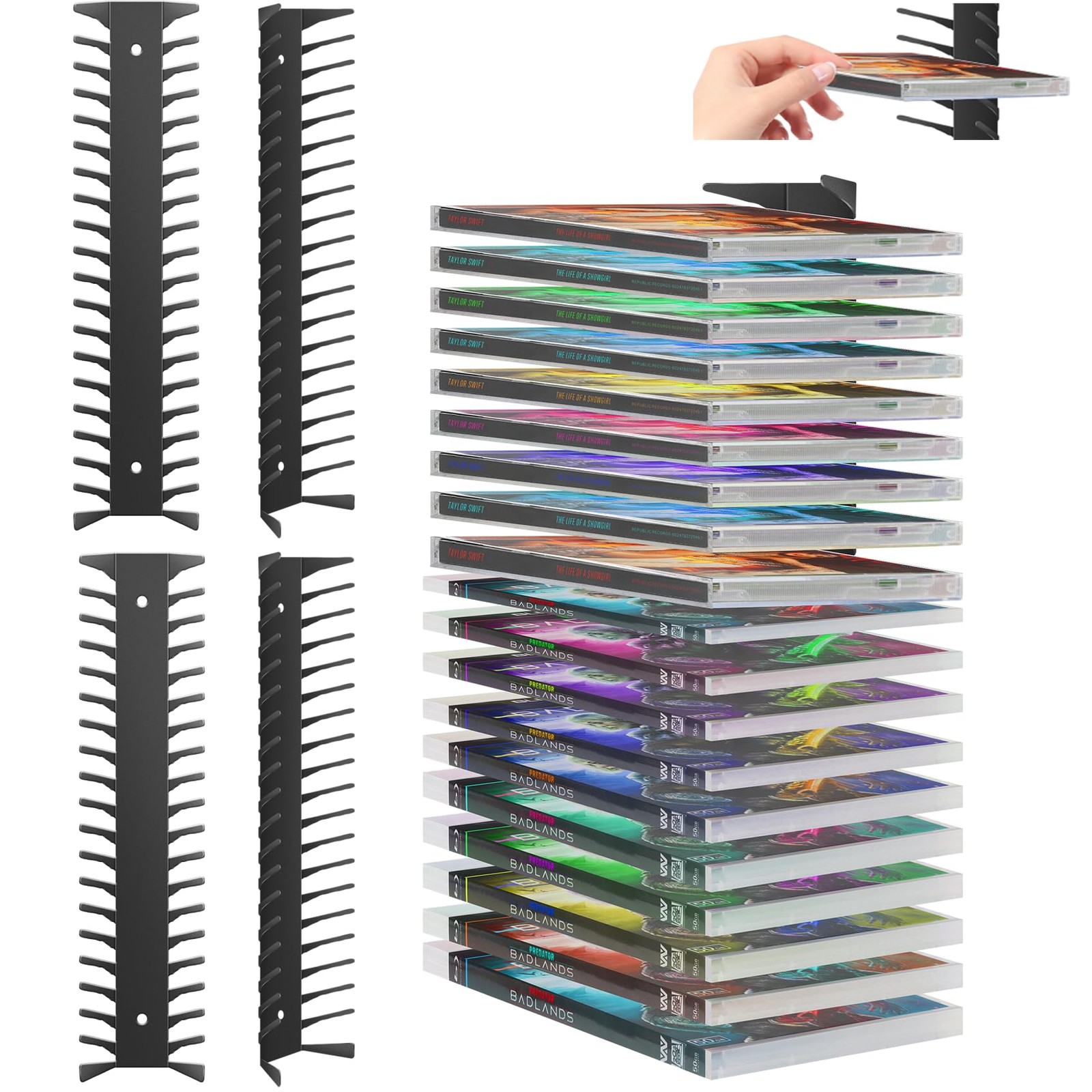 4 Pack Shelf for Wall Mount, Floating Metal Rack and Video G