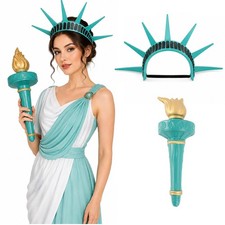 2 Pack Statue of Liberty Crown Torch Halloween Costume Accessories Set