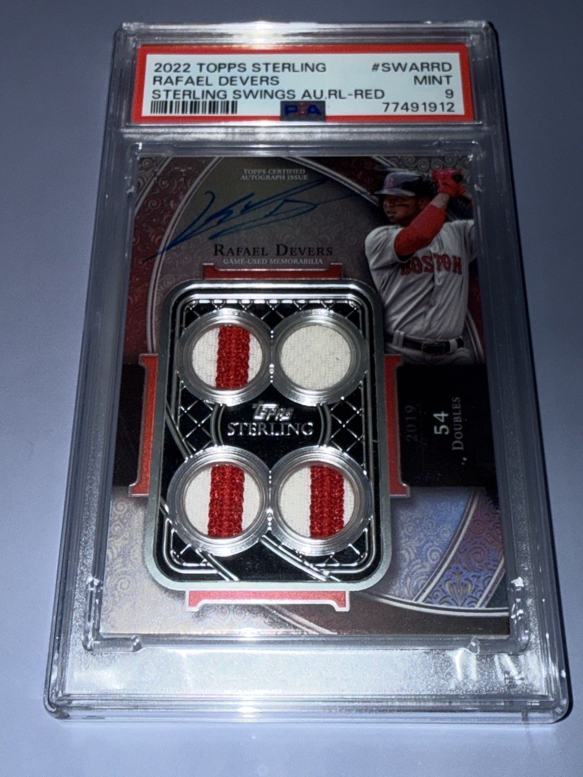 Rafael Devers 2022 Topps Sterling Swings Quad Patch Auto /5!! view 2