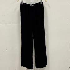 Zara Women's Black Straight Wide Leg Elastic Waist Trousers Pants Lightweight M