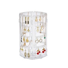 Himilucky 360  Rotating Jewellery Stand Organiser, Clear Display Earring Holder,