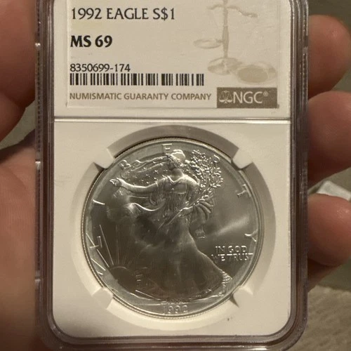 1992 American Silver Eagle S$1 Ms69 Ngc Some Milking