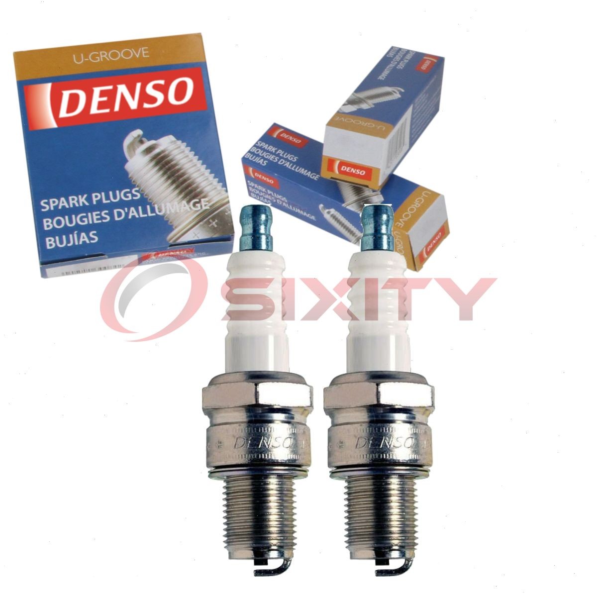 2 pc DENSO 3025 Standard U-Groove Spark Plugs for W16ES-U 6410 Ignition Wire if