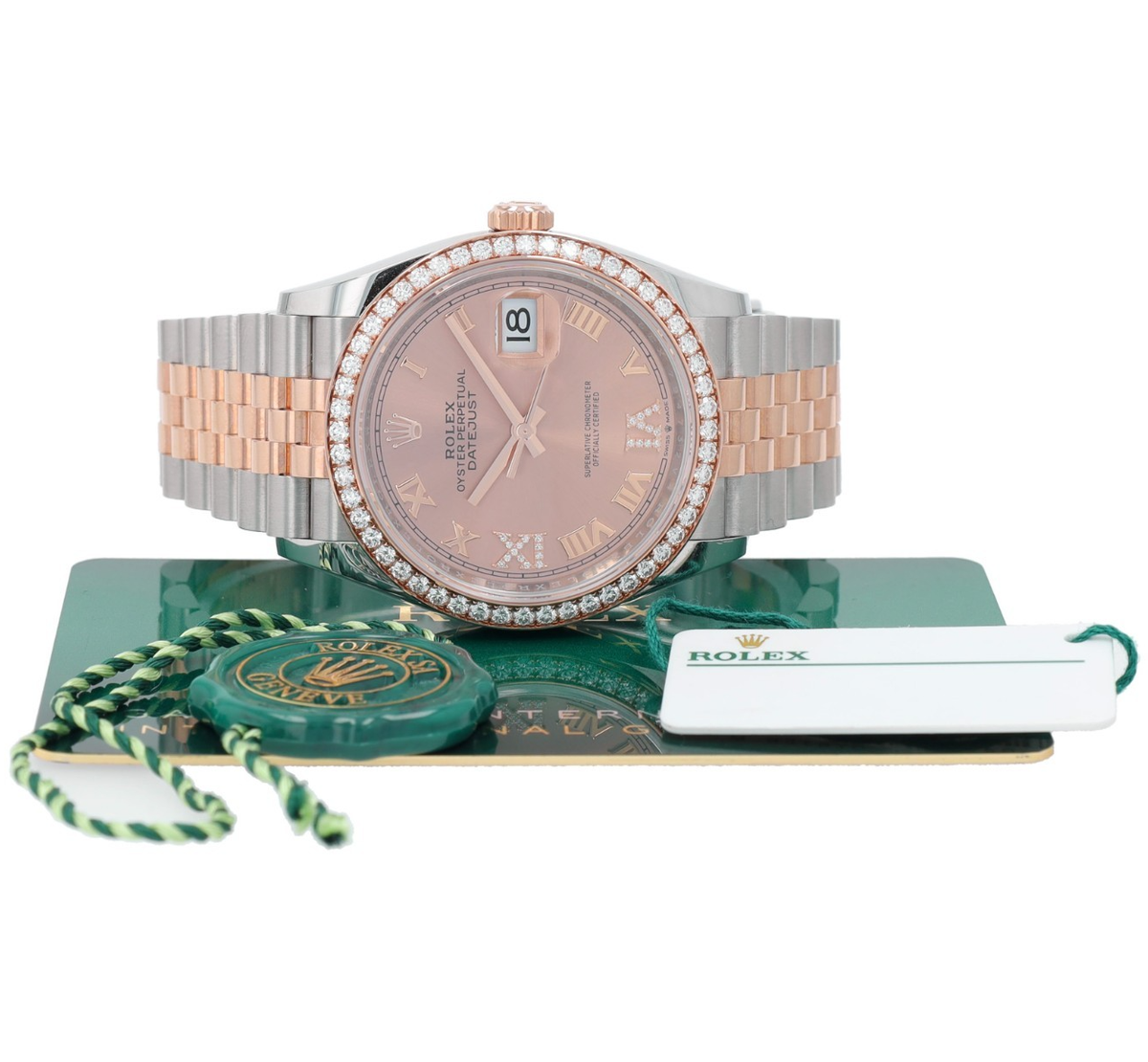 ◉IYKT4◉ Rolex Datejust 126281 36mm Salmon Diamond Roman & Bezel Jubilee w