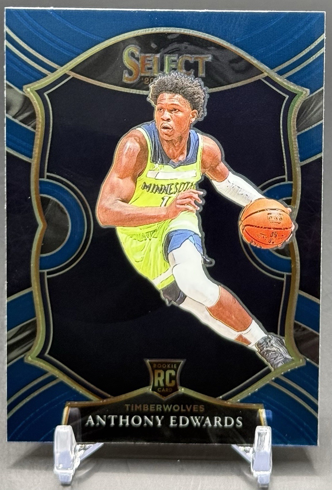 Anthony Edwards 2020-21 Panini Select Concourse #61 Blue Prizm RC