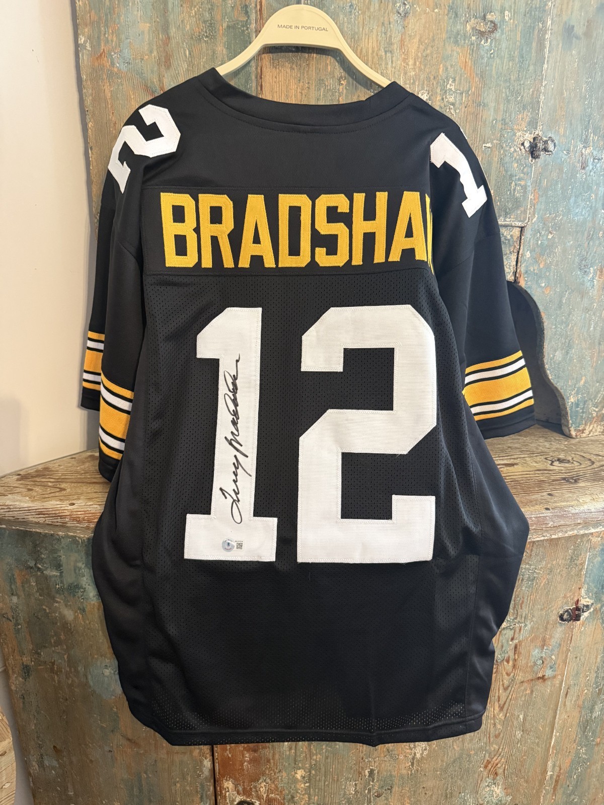 Terry Bradshaw Autographed Signed Pittsburgh Steelers Black Jersey BAS COA 