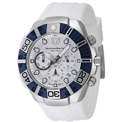 Technomarine Reef Black Chrono White Dial GMT Men's Quartz Watch TM-523013 NIB