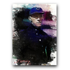 Johnny Evers #6 Art Card Limited 15/50 Edward Vela Signed (Chicago Cubs)