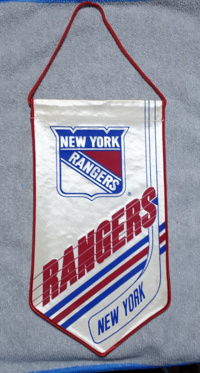 Vintage 1990s NHL Mini Banner 10in x 5in New York Rangers
