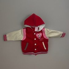 VTG Y2K Strawberry Shortcake Varsity Hooded Button Up Jacket Kids Size 12M