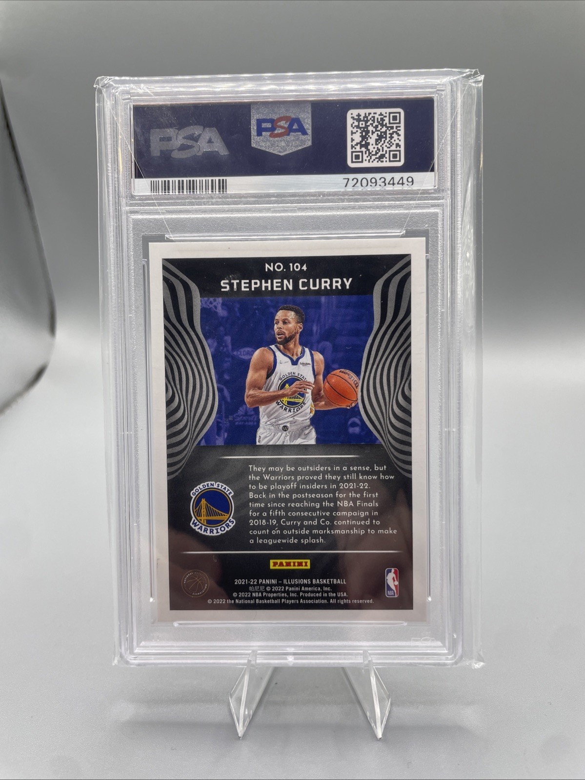 2021 PANINI ILLUSIONS TROPHY COLLECTION BLUE #104 STEPHEN CURRY PSA 9 01/25 view 2
