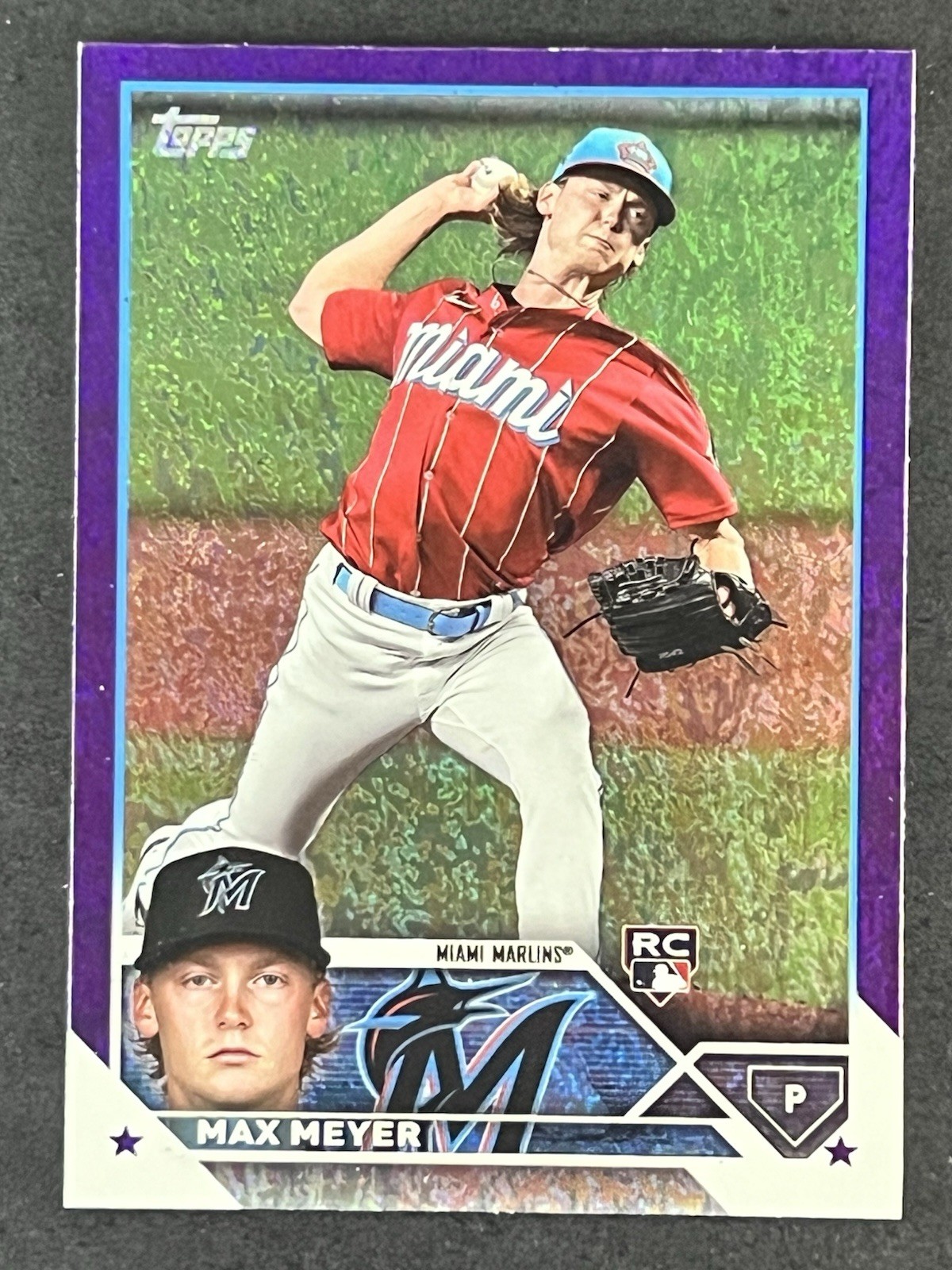 2023 Topps Series 2 - Max Meyer #388 Purple Foil /799 (RC) Miami Marlins