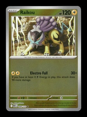 Raikou Reverse Holo Rare ME01: Mega Evolution 048/132 NM Pokemon NM