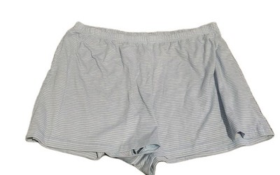 Rae Dunn XL Blue/White Striped Knit Sleep Shorts, Pull On Elastic Waist Stretch