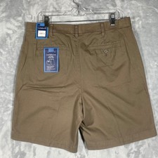 Croft & Barrow pantaloncino uomo 34 marrone piatto davanti vita flessibile CBS2000B nuovo con etichette