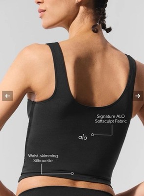 ヨガ・ピラティス ALO Yoga Softsculpt Tank Top Black Alo Yoga Softsculpt Precision Tank Top NEW Size X Small SHIPS ASAP